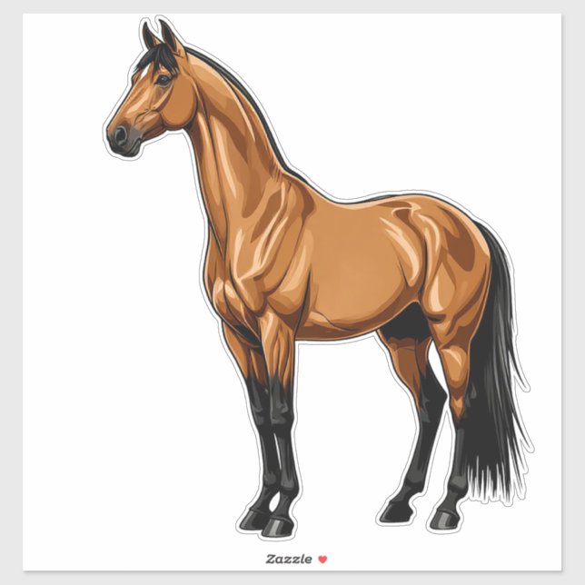 Pegatina Caballo audaz (Hoja)