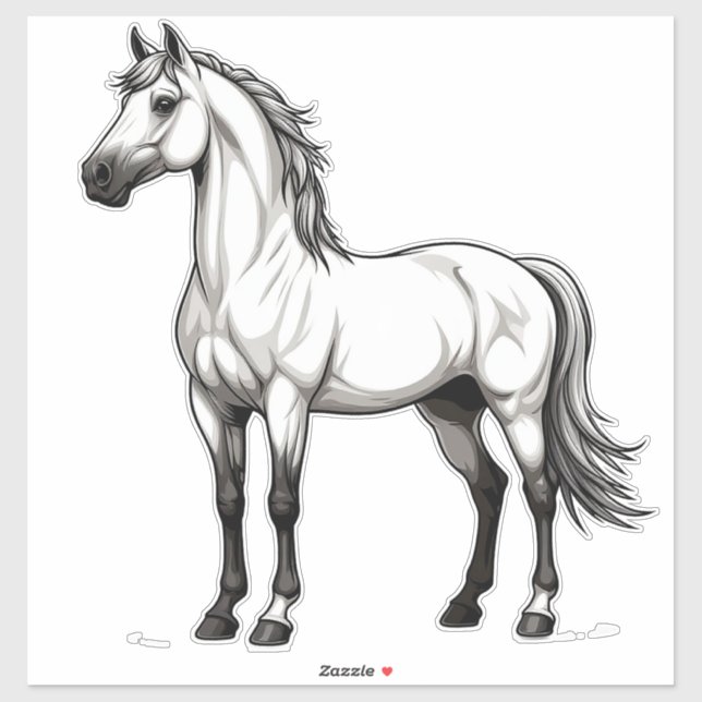 Pegatina Caballo Blanco (Hoja)