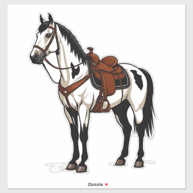 Pegatina Caballo Blanco (Hoja)