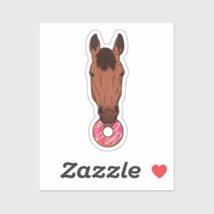 Pegatina Caballo con donut