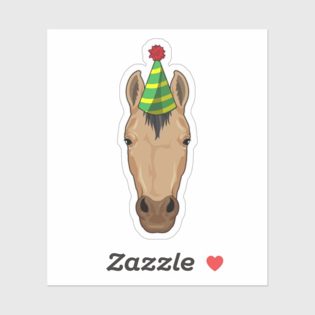 Pegatina Caballo con gorra Fiesta (Hoja)