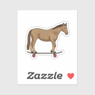 Pegatina Caballo con patineta