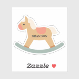 Pegatina Caballo de Juguete Personalizado Beso de Niño Vini