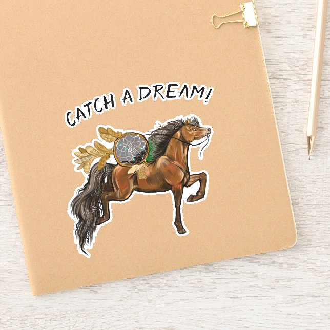 Pegatina Caballo de la Bahía de Dreamcatcher (Cuaderno)