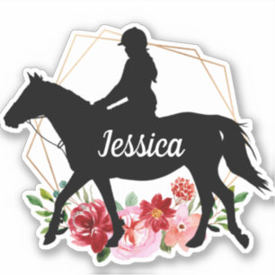 Pegatina Caballo de nombre personalizado Silhouette Equestr