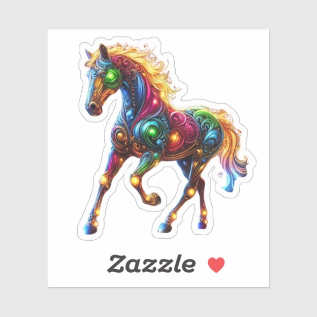 Pegatina Caballo elegante (Hoja)
