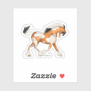 Pegatina Caballo Gitano Pinto Dorado Overo Ecuestre