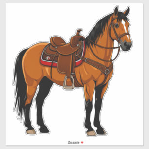 Pegatina Caballo marrón elegante