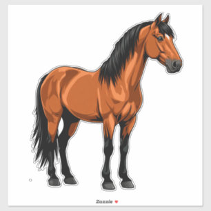 Pegatina Caballo Marrón Elegante