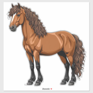 Pegatina Caballo marrón elegante