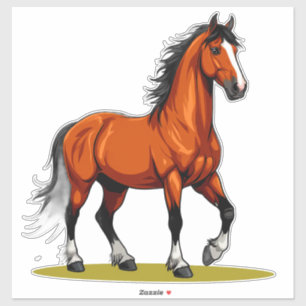 Pegatina Caballo marrón elegante