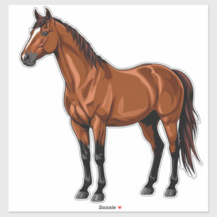 Pegatina Caballo marrón elegante