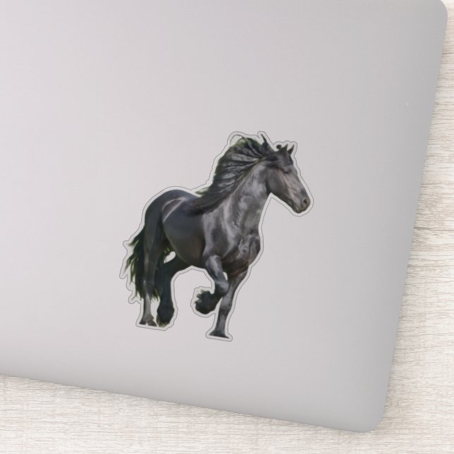 Pegatina Caballo negro (Detalle)