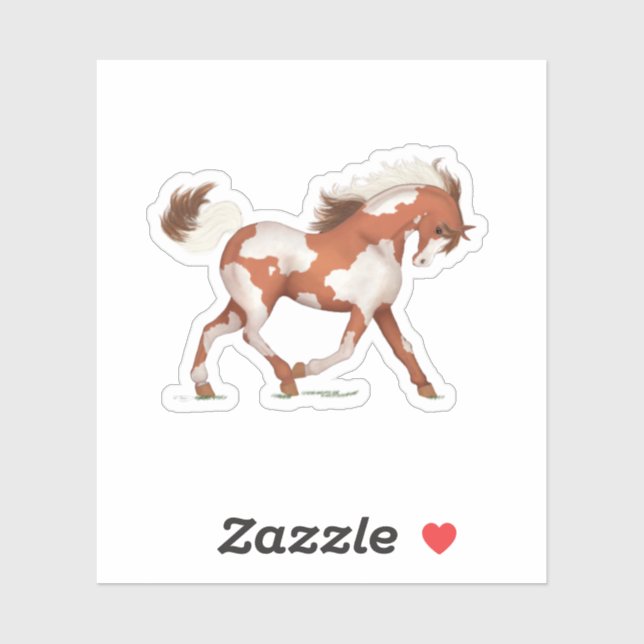 Pegatina Caballo Pony Pinto Overo Piebald (Hoja)