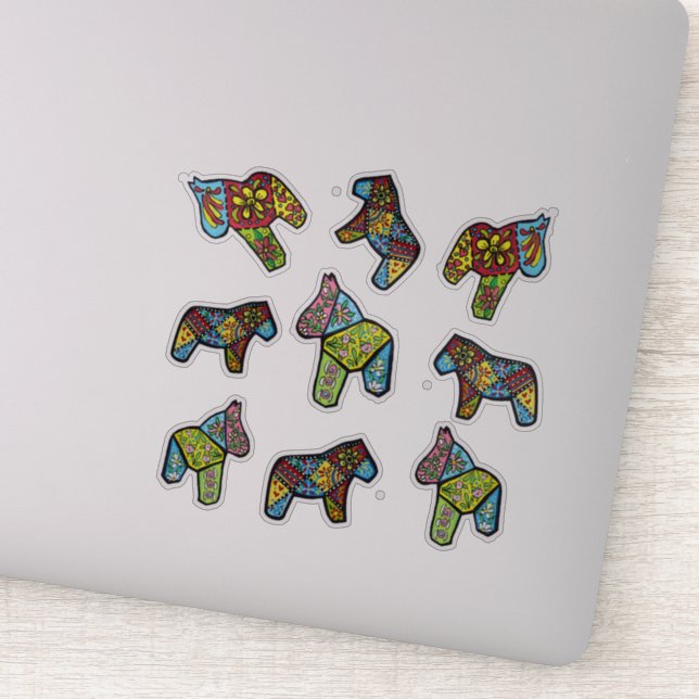 Pegatina Caballos de Dala (Detalle)