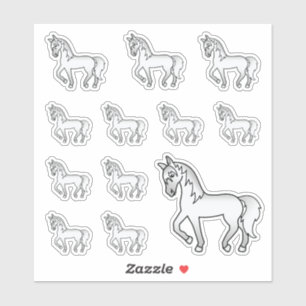 Pegatina Caballos de trote de Personalizado Gray Cute