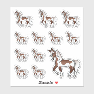 Pegatina Caballos de trote de Personalizado marrón