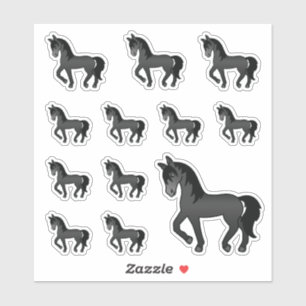 Pegatina Caballos de trote de Personalizado negro