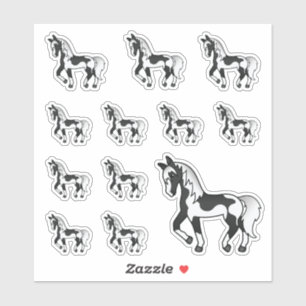 Pegatina Caballos de trote de Personalizado negro de Pinto