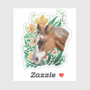 Pegatina Caballos y flores de Appaloosa
