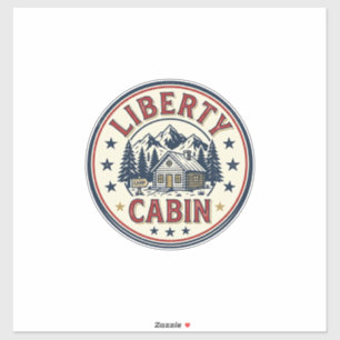 Pegatina Cabaña Liberty Patriótica Patriótica Cabaña de Mon