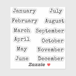 Pegatina Cabeceras de planificador de mes mínimo de letras 