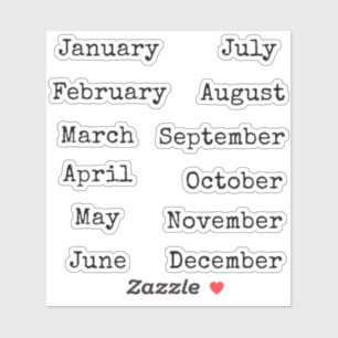 Pegatina Cabeceras de planificador de mes mínimo de letras