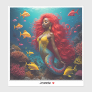 Pegatina Cabello de Naranja de sirena negra