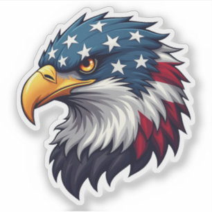 Pegatina Cabeza de águila calva americana patriótica USA