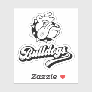 Pegatina Cabeza de Bulldog Divertida