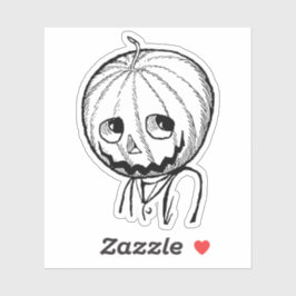 Pegatina Cabeza de calabaza de Halloween