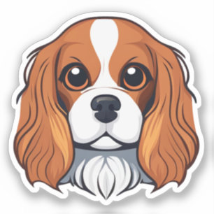 Pegatina Cabeza de Cavalier king charles