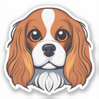 Pegatina Cabeza de Cavalier king charles