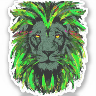 Pegatina cabeza de león - pegatina león verde