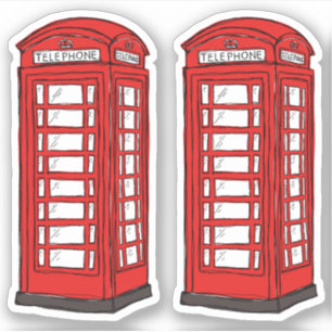 Pegatina Cabinas de caja de teléfonos rojos británicos