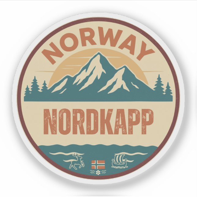 Pegatina Cabo Norte, Noruega Norway (Anverso)