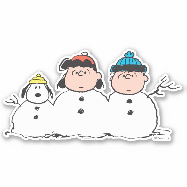 Pegatina Cacahuetes | 3 Persona Snowman (Anverso)