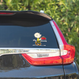 Pegatina Cacahuetes   Charlie Brown con plato de Snoopy