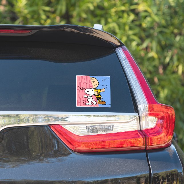Pegatina Cacahuetes | Media danza Snoopy y Charlie Brown (Lado del coche)