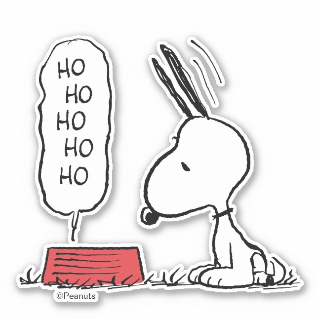 Pegatina Cacahuetes | Snoopy Ho Ho Ho Ho Ho Food Dish (Anverso)