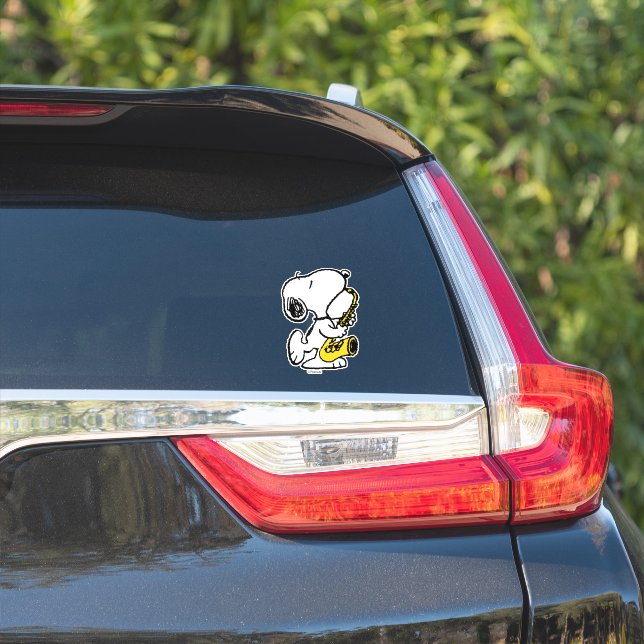 Pegatina Cacahuetes | Snoopy Saxophone Player (Lado del coche)