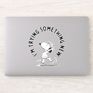 Pegatina Cacahuetes   Snoopy Tramitando Algo Nuevo