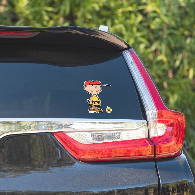 Pegatina Cacahuetes | Sonrisa de béisbol Charlie Brown (Lado del coche)