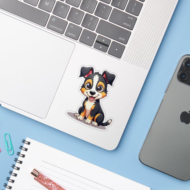 Pegatina Cachorro adorable de Manchester Terrier – Sticker  (Ordenado portátil con iPhone)