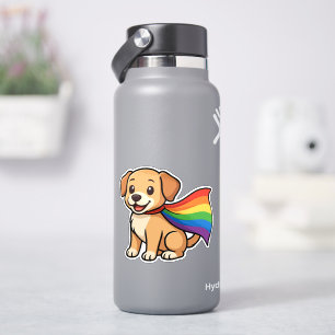 Pegatina Cachorro arcoiris - Diseño del Orgullo LGBTQ++