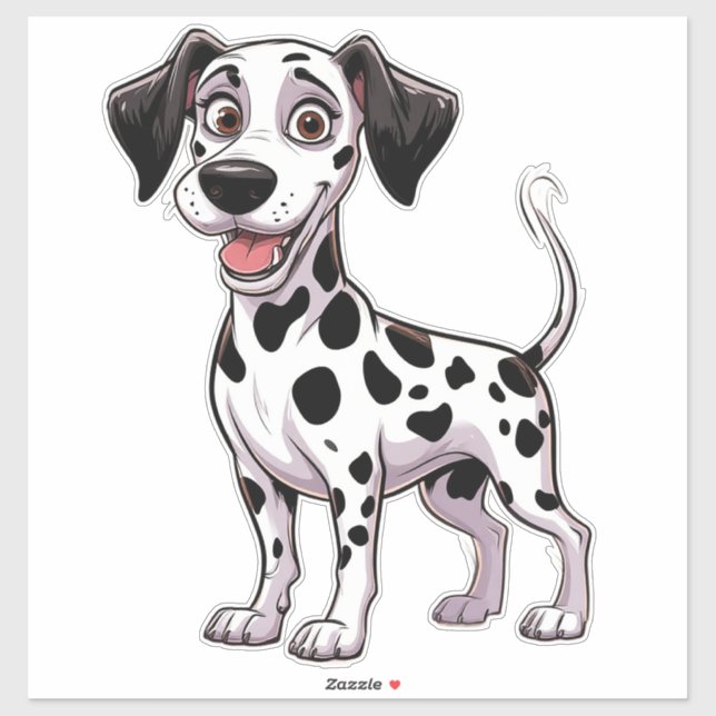 Pegatina Cachorro dálmata juguetón (Hoja)