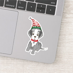 Pegatina Cachorro festivo de Schnauzer miniatura