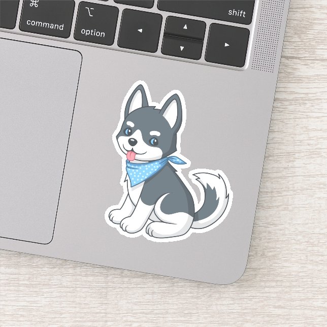 Pegatina Cachorro Husky Adorable (Detalle)