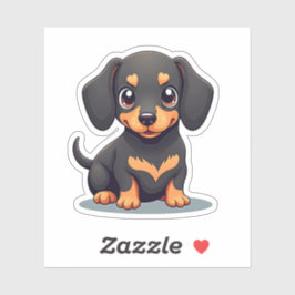 Pegatina Cachorro juguetón de Dachshund – Estilo Chibi