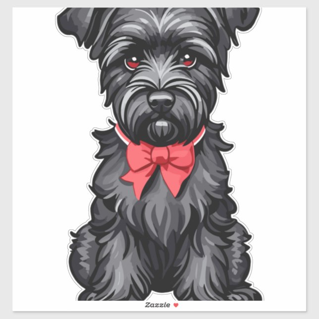 Pegatina Cachorro Schnauzer miniatura (Hoja)